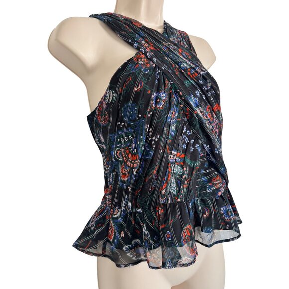 Veronica Beard Kailani Halter Metallic Top Size 10 Sleeveless NWT $398 - Picture 14 of 15